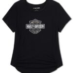 Harley-Davidson Damen T-Shirt Beveled Bar & Shield Bling schwarz 96844-25VW