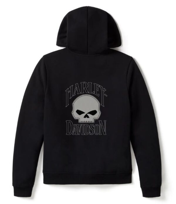 Harley-Davidson Damen Zip-Hoodie Willie G Skull Fleece schwarz 99251-25VW